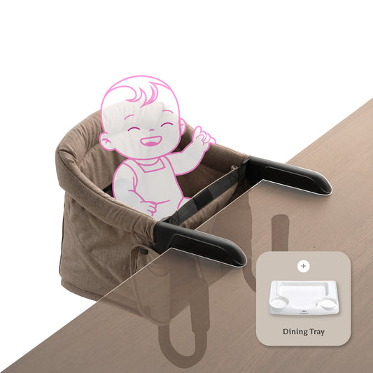 Portable Hook-On Baby Chair (Beige) + Tray