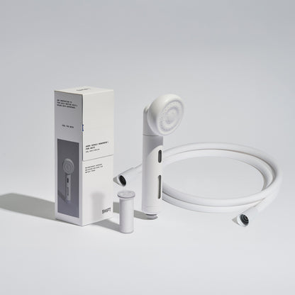 Vitamin Filtered Shower Head & Silicon Hose Pure White
