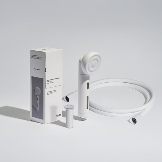 Vitamin Filtered Shower Head & Silicon Hose Pure White