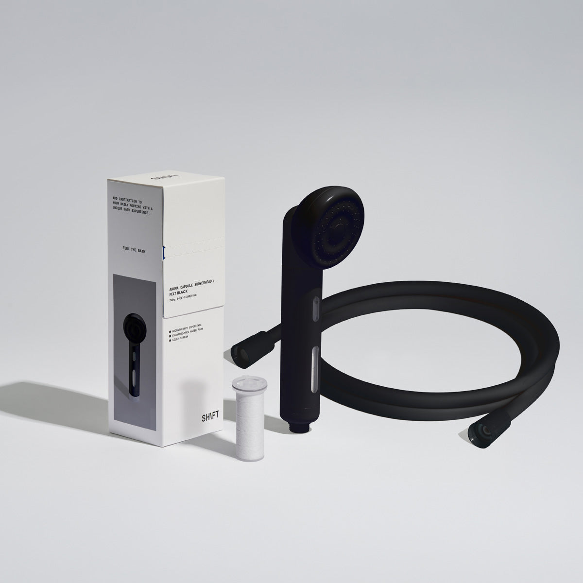 Vitamin Filtered Shower Head & Silicon Hose Felt Black