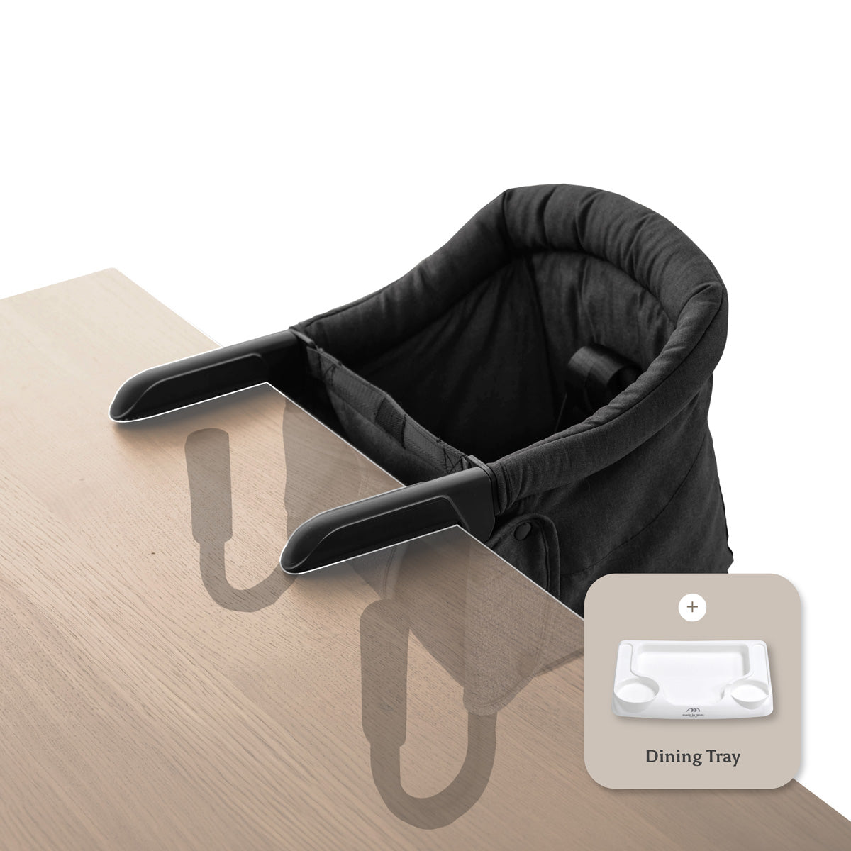 Portable Hook-On Baby Chair (Dark Grey) + Tray