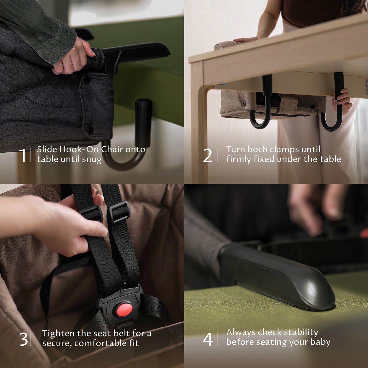 Portable Hook-On Baby Chair (Dark Grey)