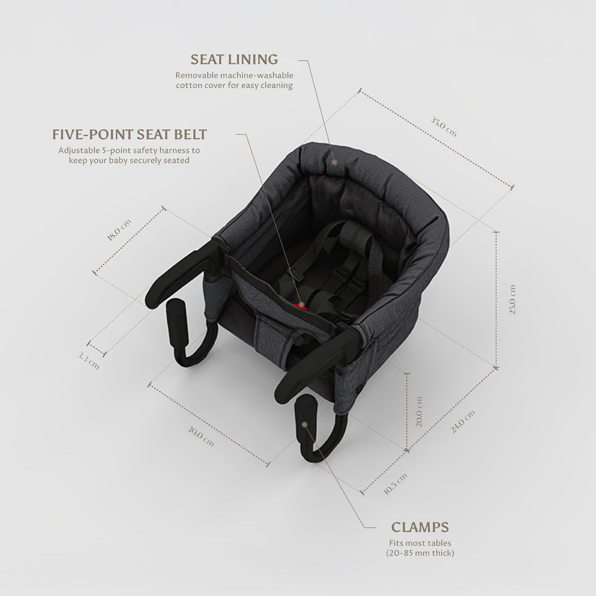 Portable Hook-On Baby Chair (Beige)