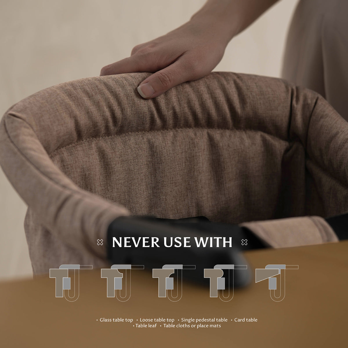 Portable Hook-On Baby Chair (Beige)
